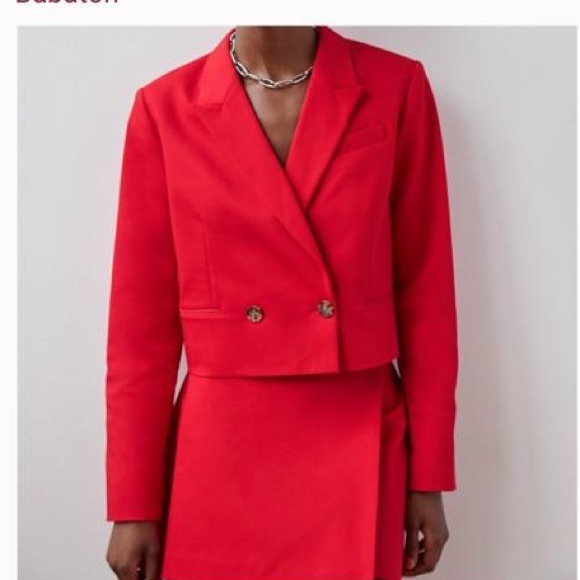 Babaton Ella Cropped blazer- Red size medium - Picture 2 of 5